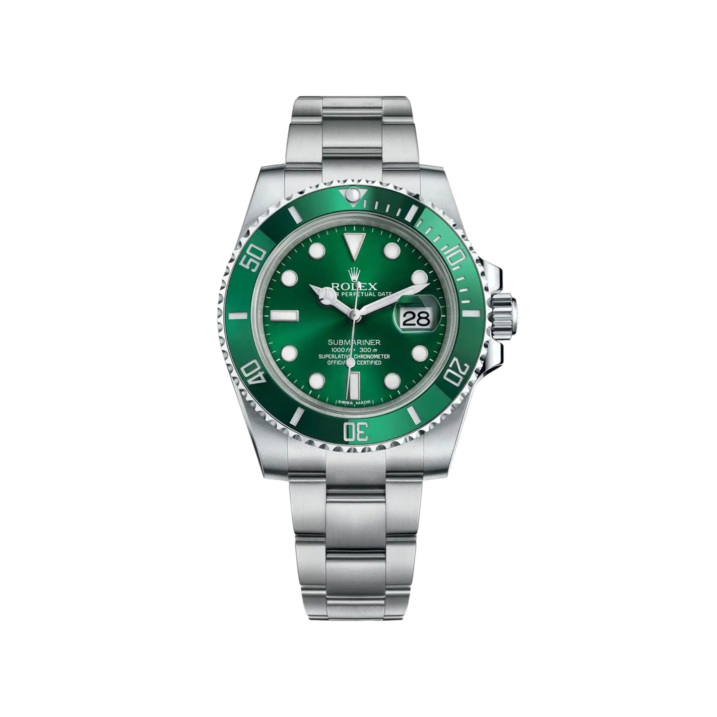 Rolex Submariner 41mm Date Stainless Steel Green Dial Green Bezel (Hulk) Oyster Bracelet 116610LV