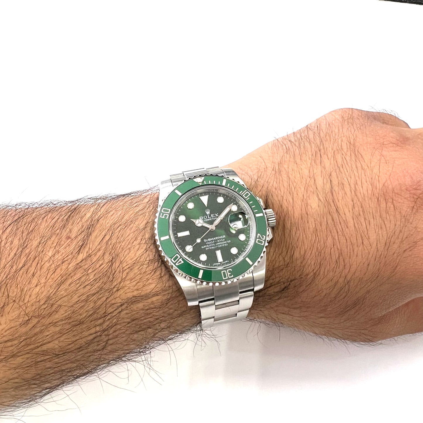 Rolex Submariner 41mm Date Stainless Steel Green Dial Green Bezel (Hulk) Oyster Bracelet 116610LV