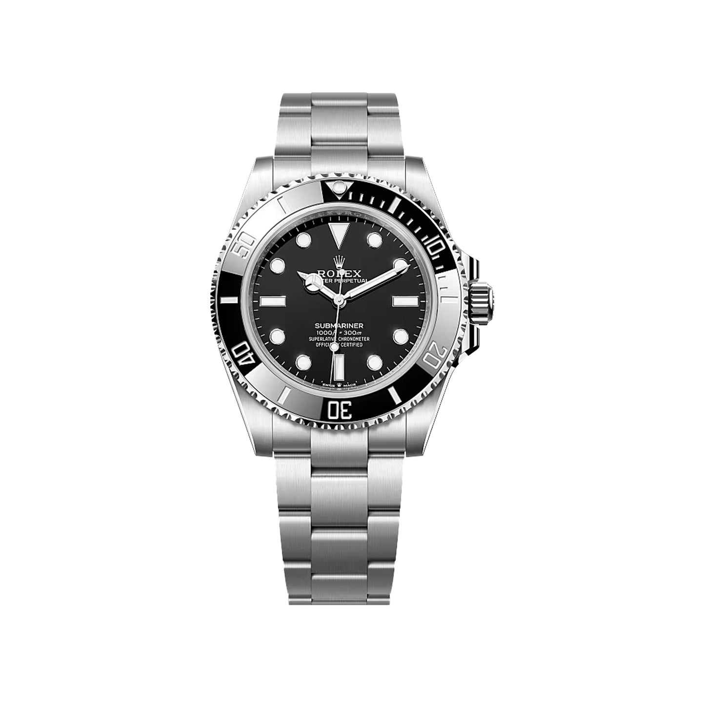 2025 Rolex Submariner 41mm No Date Stainless Steel Black Dial Black Bezel Oyster Bracelet 124060