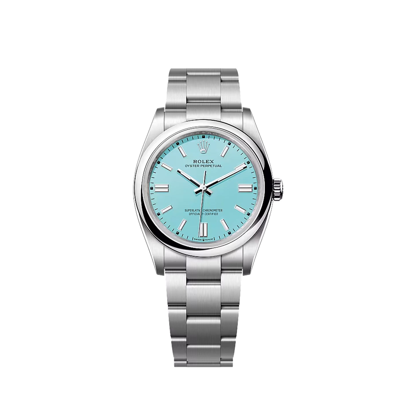 2025 Rolex Oyster Perpetual 36 Stainless Steel Turquoise (Tiffany) Blue Index Dial Oyster Bracelet Domed Bezel 126000