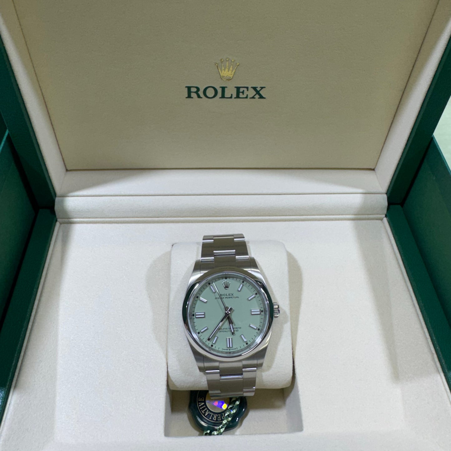 2025 Rolex Oyster Perpetual 36 Stainless Steel Pistachio Index Dial Oyster Bracelet Domed Bezel 126000
