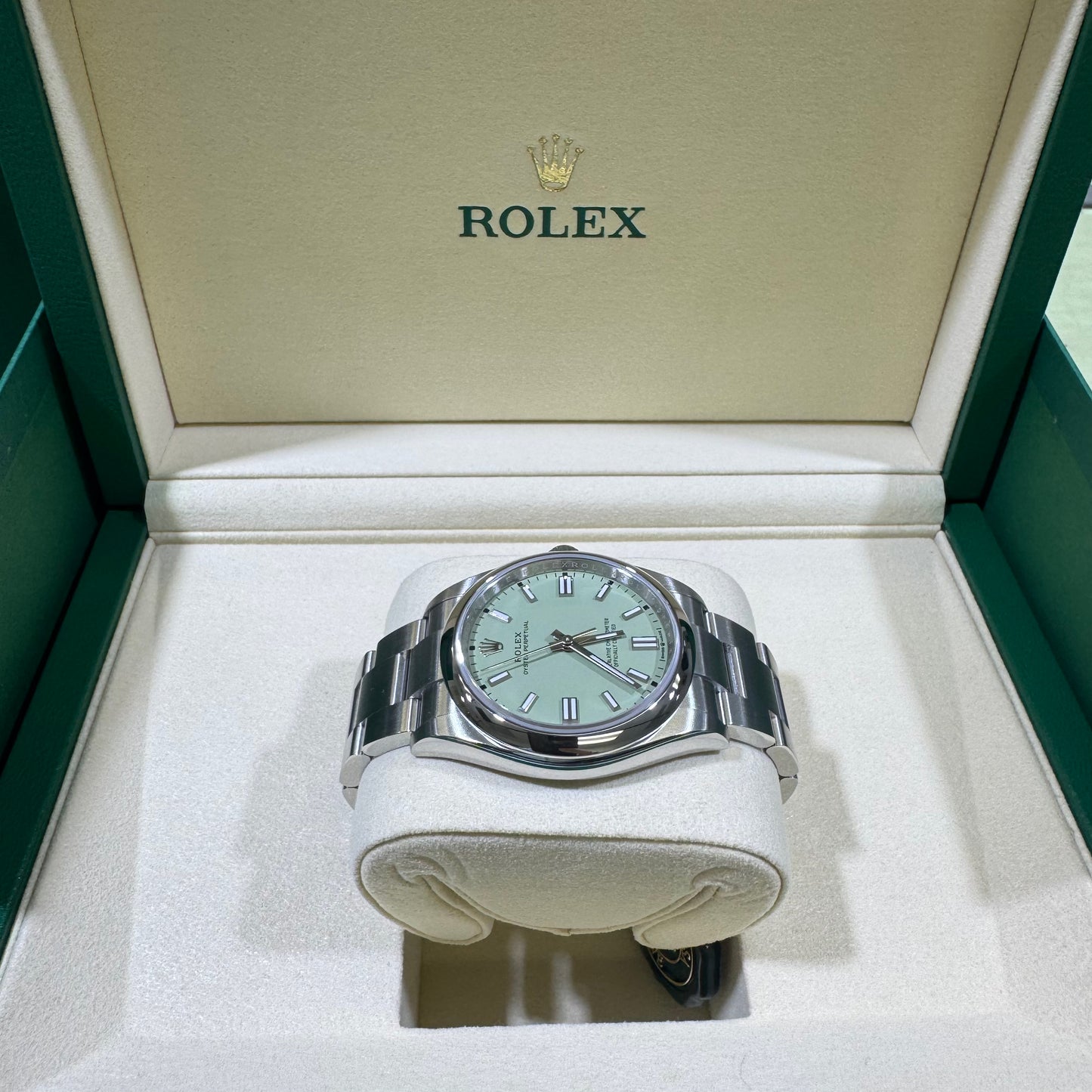 2025 Rolex Oyster Perpetual 36 Stainless Steel Pistachio Index Dial Oyster Bracelet Domed Bezel 126000