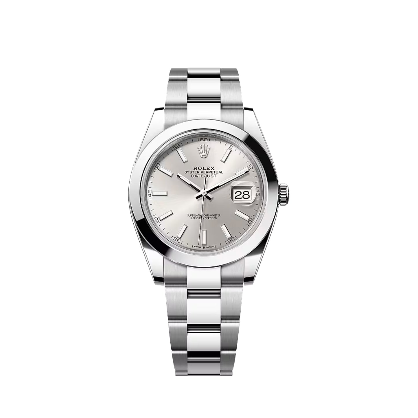 2025 Rolex Datejust 41 Stainless Steel Silver Dial Oyster Bracelet Smooth Bezel 126300