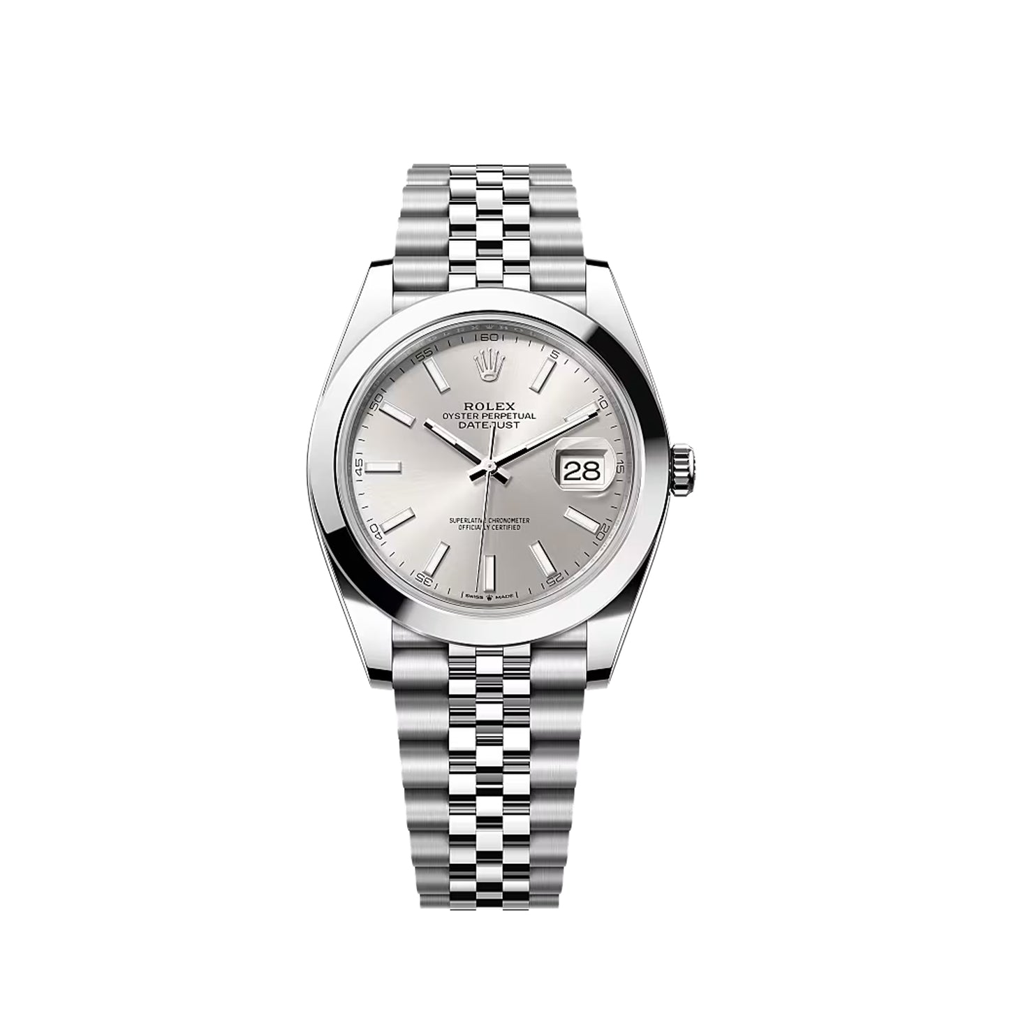 2025 Rolex Datejust 41 Stainless Steel Silver Dial Jubilee Bracelet Smooth Bezel 126300