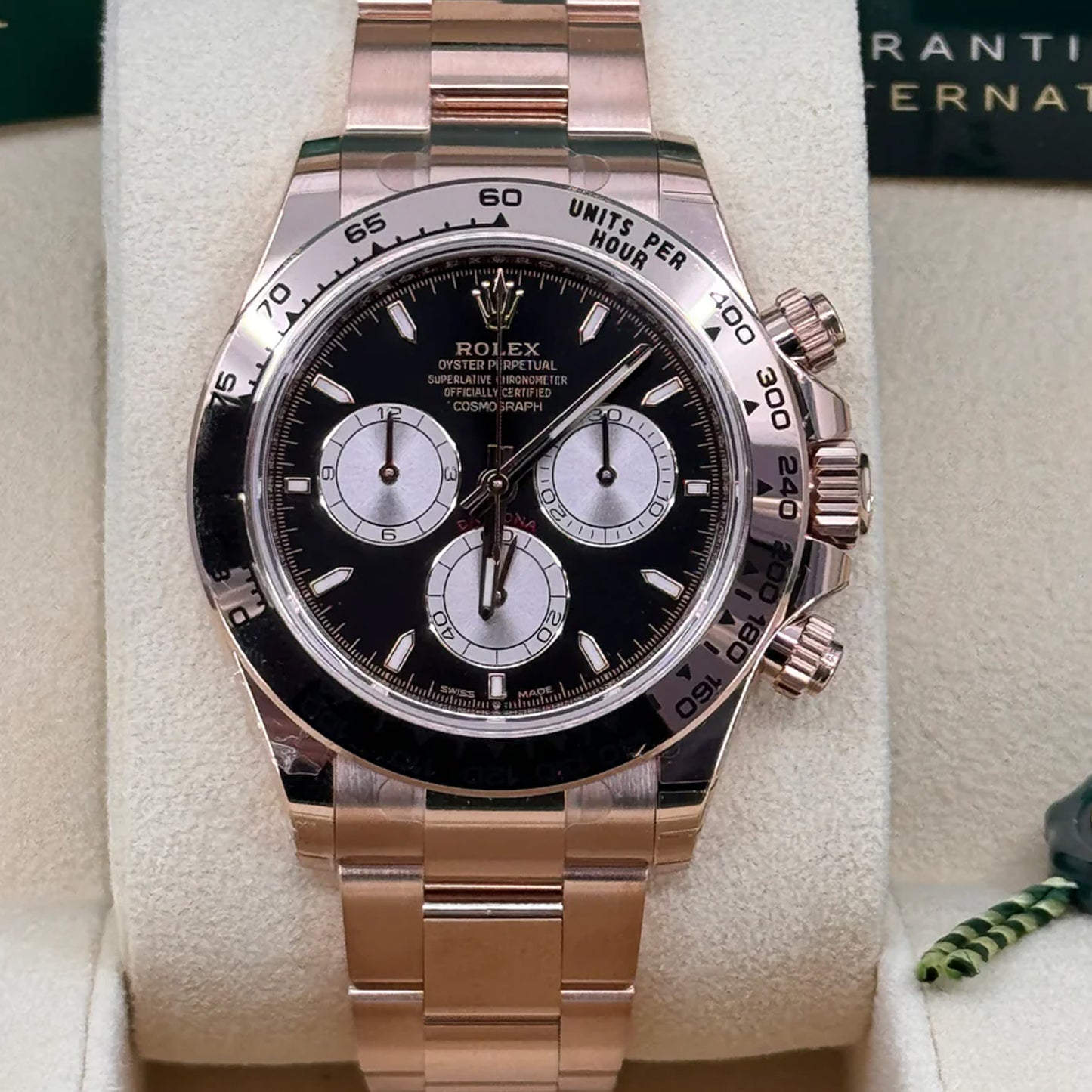 2025 Rolex Cosmograph Daytona Everose Gold Bright Black & Sundust Dial Oyster Bracelet 126505