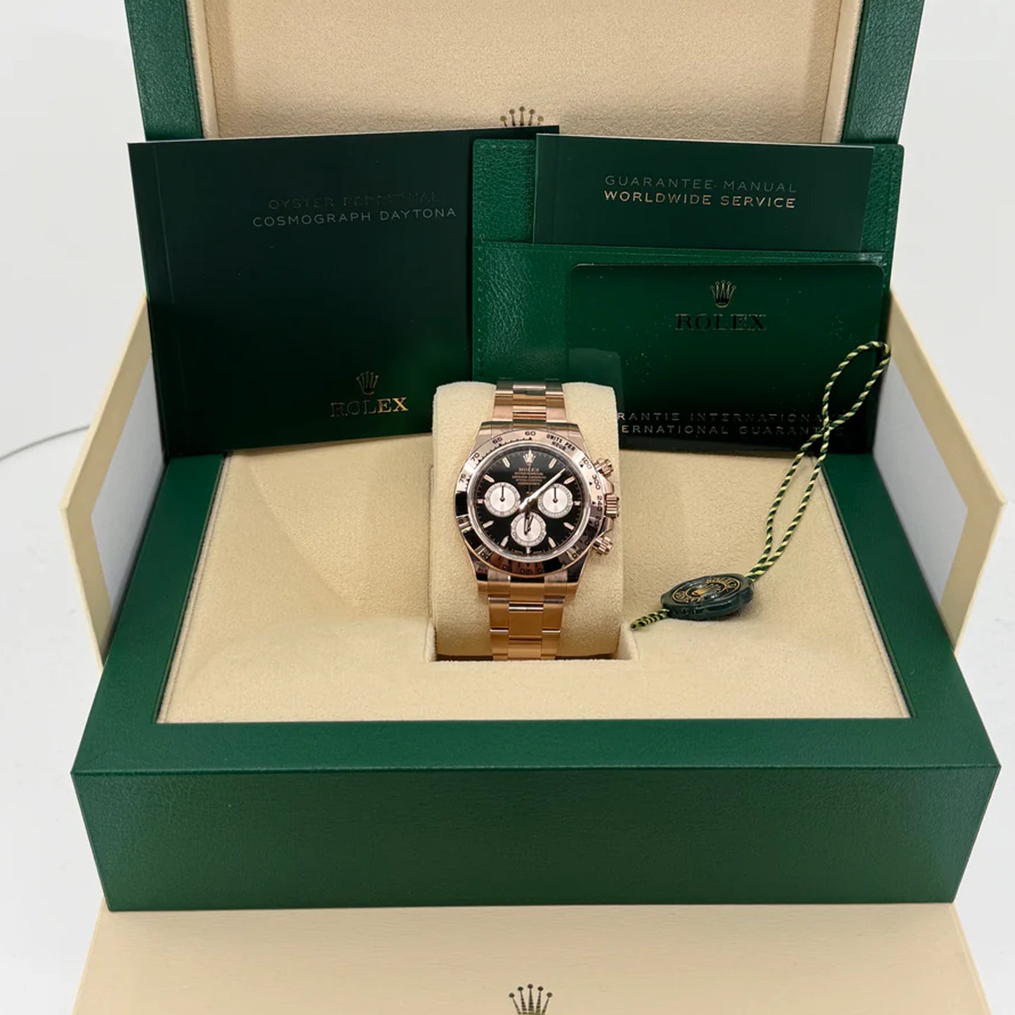 2025 Rolex Cosmograph Daytona Everose Gold Bright Black & Sundust Dial Oyster Bracelet 126505