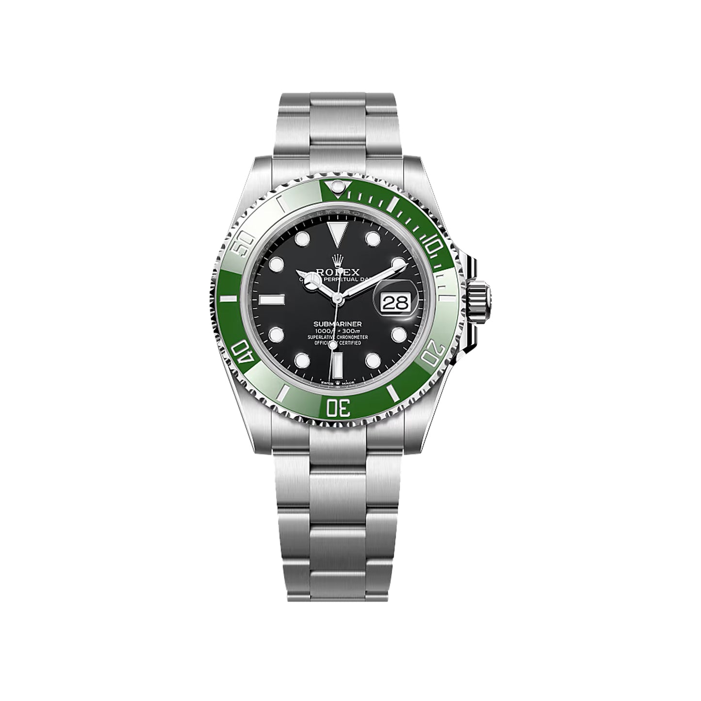 2025 Rolex Submariner 41mm Date Stainless Steel Black Dial Green Bezel (Starbucks/Kermit) Oyster Bracelet 126610LV