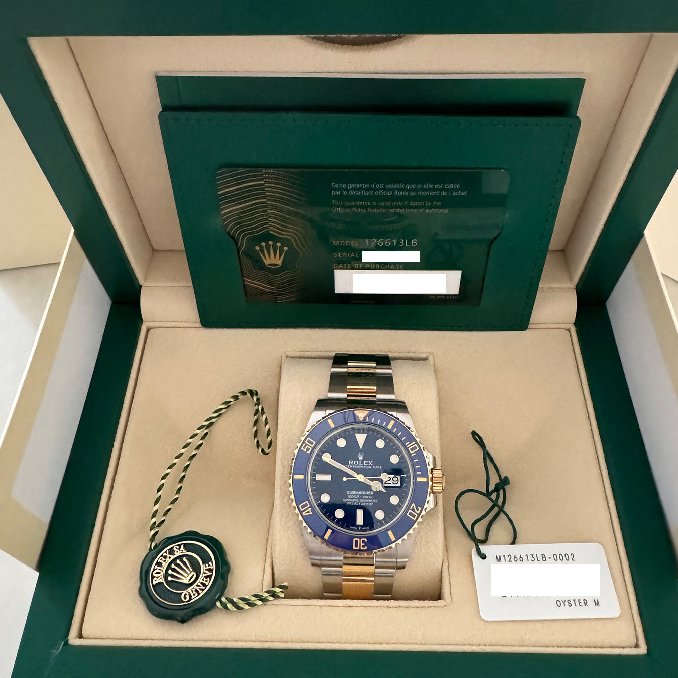 2025 Rolex Submariner 41mm Stainless Steel & 18K Yellow Gold Blue Dial Blue Bezel (Bluesy) Oyster Bracelet 126613LB
