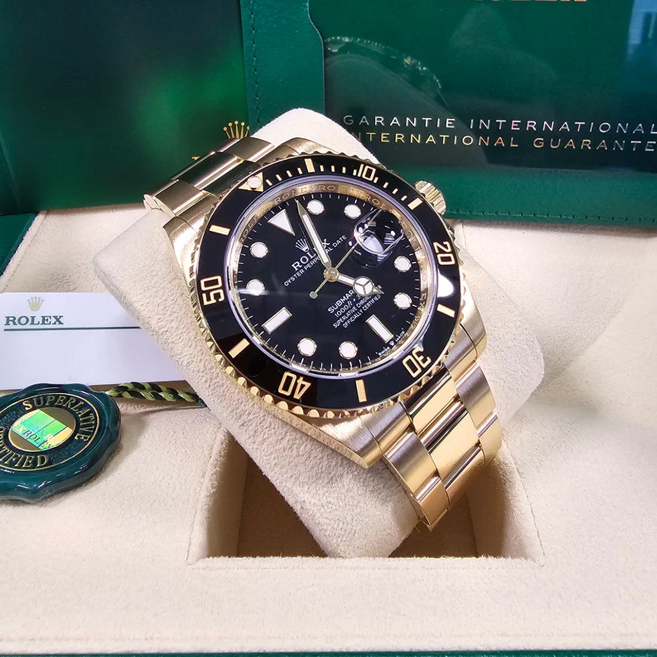 2025 Rolex Submariner 41mm 18K Yellow Gold Black Dial Black Bezel Oyster Bracelet 126618LN