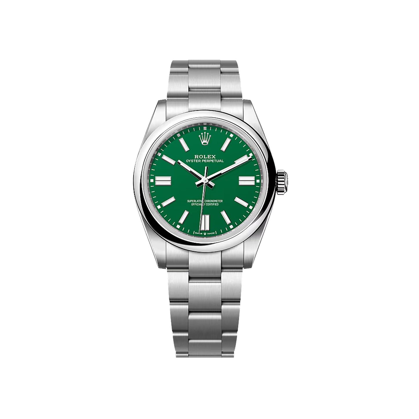 2024 Rolex Oyster Perpetual 41 Stainless Steel Green Index Dial Oyster Bracelet Domed Bezel 124300