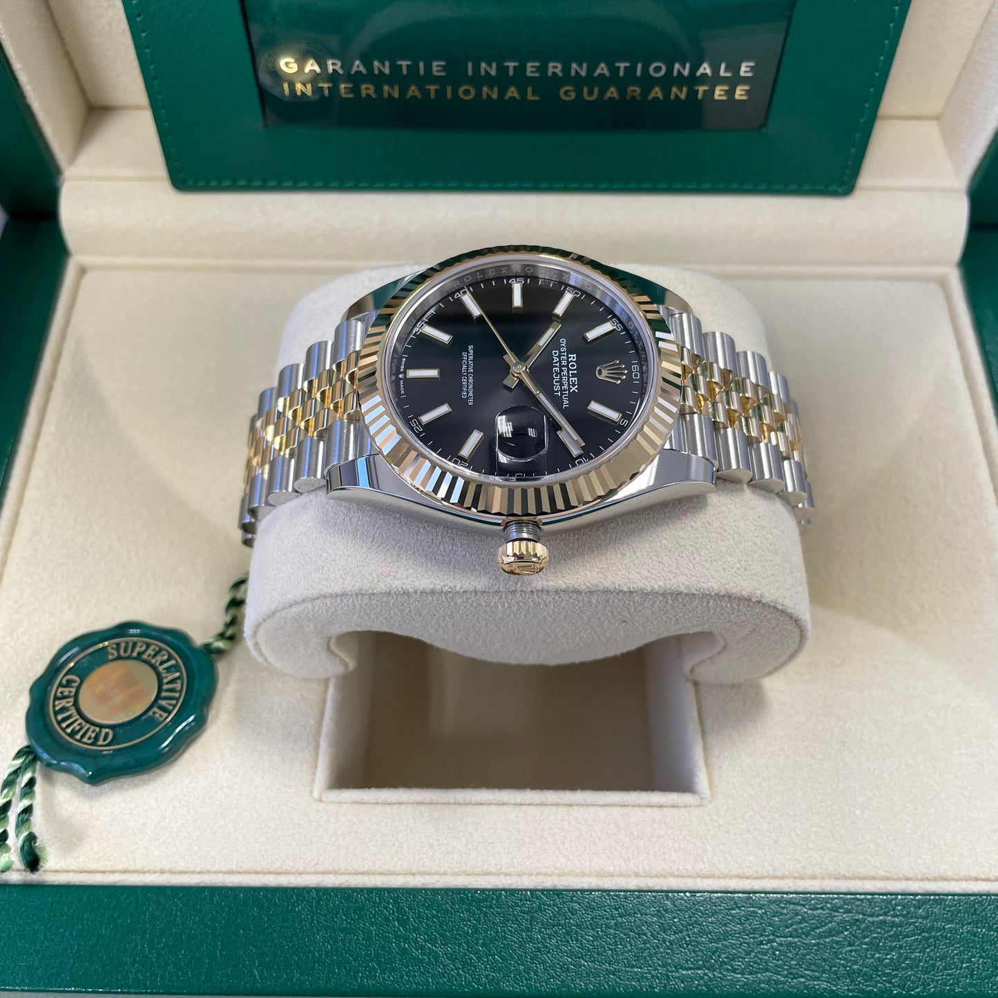 2025 Rolex Datejust 41 Stainless Steel & 18K Yellow Gold Black Index Dial Jubilee Bracelet Fluted Bezel 126333