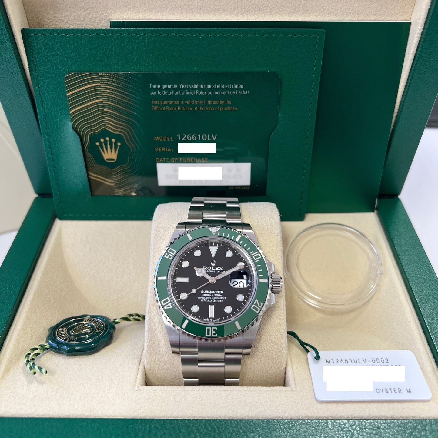 2025 Rolex Submariner 41mm Date Stainless Steel Black Dial Green Bezel (Starbucks/Kermit) Oyster Bracelet 126610LV