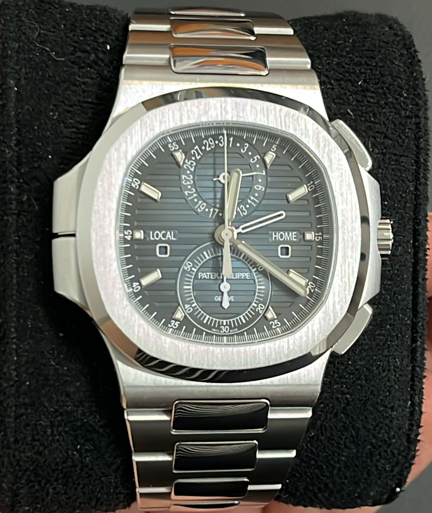 2025 Patek Philippe Nautilus 'Travel Time' Flyback Chronograph Stainless Steel 41mm Blue Dial 5990/1A-011