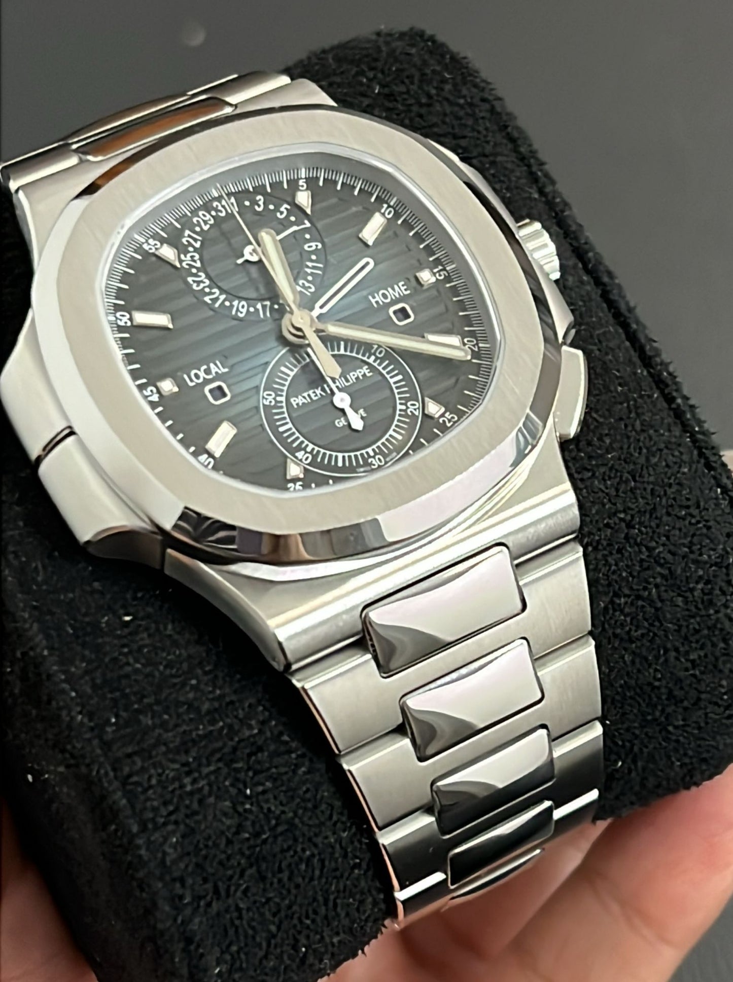 2025 Patek Philippe Nautilus 'Travel Time' Flyback Chronograph Stainless Steel 41mm Blue Dial 5990/1A-011