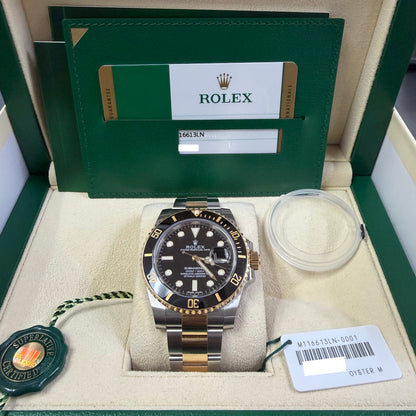 2019 Rolex Submariner 40mm Stainless Steel & 18K Yellow Gold Black Dial Black Bezel Oyster Bracelet 116613LN