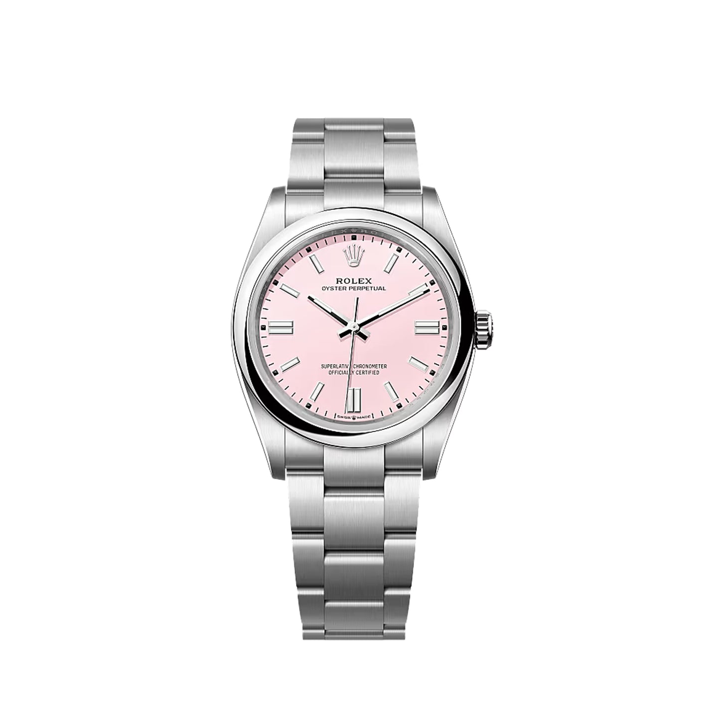 2025 Rolex Oyster Perpetual 36 Stainless Steel Candy Pink Index Dial Oyster Bracelet Domed Bezel 126000
