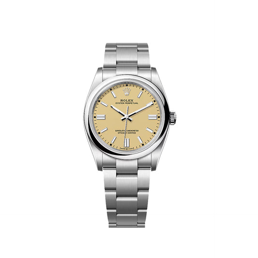 2025 Rolex Oyster Perpetual 36 Stainless Steel Beige Index Dial Oyster Bracelet Domed Bezel 126000