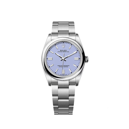 2025 Rolex Oyster Perpetual 36 Stainless Steel Lavender Index Dial Oyster Bracelet Domed Bezel 126000