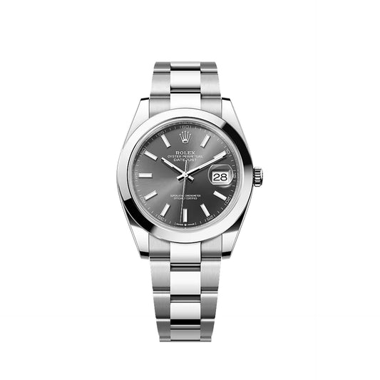 2025 Rolex Datejust 41 Stainless Steel Slate Dial Oyster Bracelet Smooth Bezel 126300