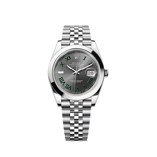 2025 Rolex Datejust 41 Stainless Steel Slate (Wimbledon) Dial Jubilee Bracelet Smooth Bezel 126300