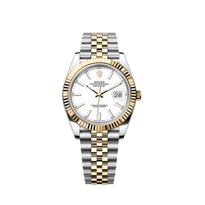 2025 Rolex Datejust 41 Stainless Steel & 18K Yellow Gold White Index Dial Jubilee Bracelet Fluted Bezel 126333