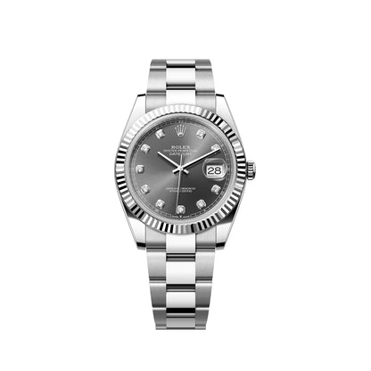2026 Rolex Datejust 41 Stainless Steel & 18K White Gold Slate Set With Diamonds Dial Oyster Bracelet Fluted Bezel 126334
