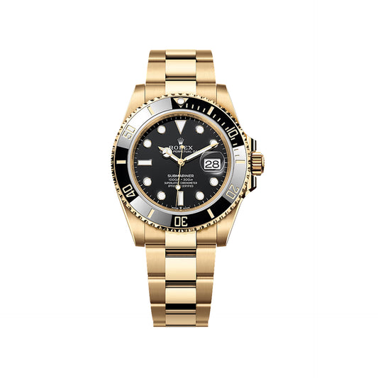 2025 Rolex Submariner 41mm 18K Yellow Gold Black Dial Black Bezel Oyster Bracelet 126618LN