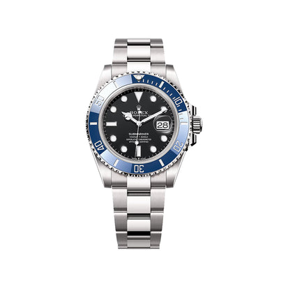 2025 Rolex Submariner 41mm 18K White Gold Black Dial Blue Bezel (Cookie Monster) Oyster Bracelet 126619LB