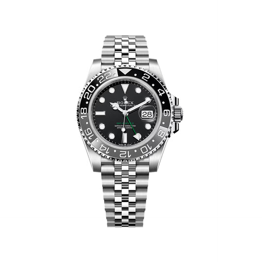 2025 Rolex GMT Master II 40mm Stainless Steel Black Dial Black/Grey Bezel (Bruce Wayne) Jubilee Bracelet 126710GRNR