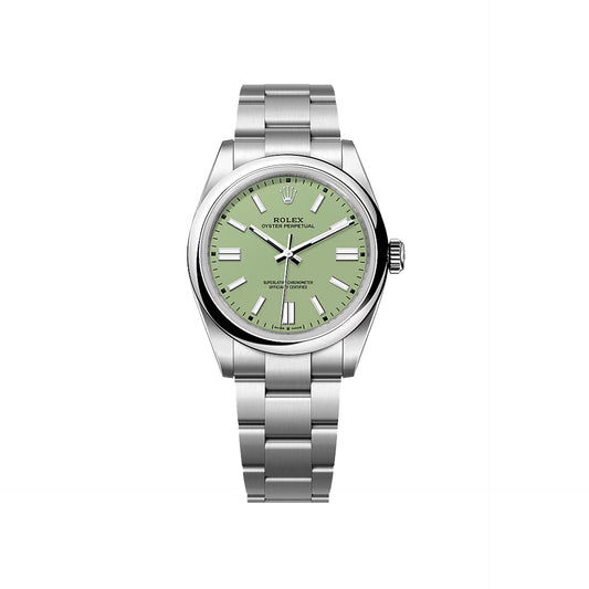 2025 Rolex Oyster Perpetual 41 Stainless Steel Pistachio Green Dial Oyster Bracelet Domed Bezel 134300