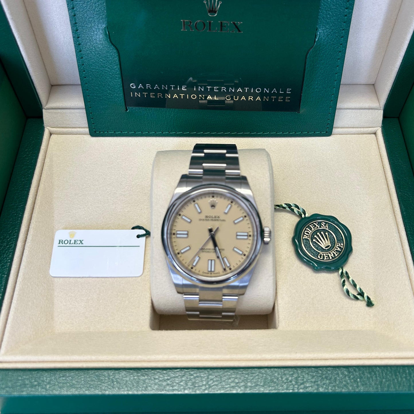 2025 Rolex Oyster Perpetual 41 Stainless Steel Beige Index Dial Oyster Bracelet Domed Bezel 134300