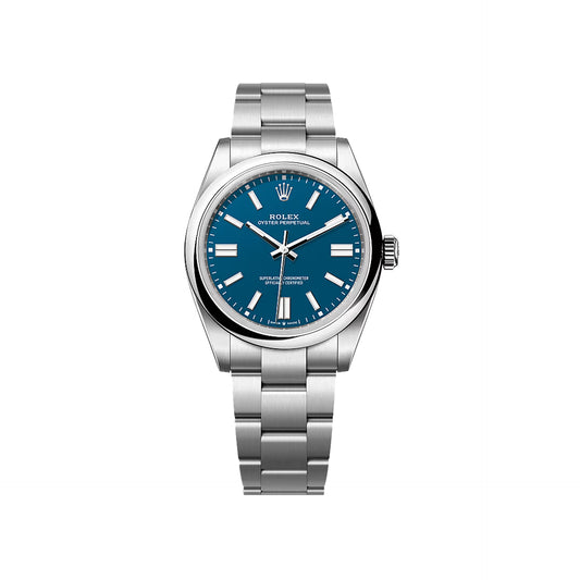2025 Rolex Oyster Perpetual 41 Stainless Steel Med Blue Index Dial Oyster Bracelet Domed Bezel 134300