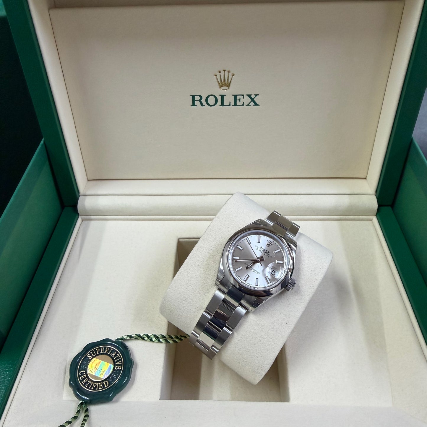 2025 Rolex Lady-Datejust 28 Stainless Steel Silver Dial Oyster Bracelet Domed Bezel 279160