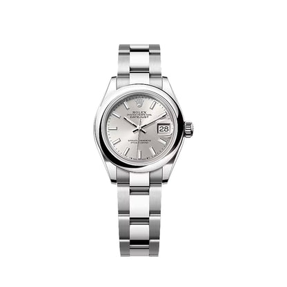 2025 Rolex Lady-Datejust 28 Stainless Steel Silver Dial Oyster Bracelet Domed Bezel 279160