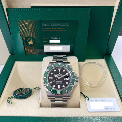 2025 Rolex Submariner 41mm Date Stainless Steel Black Dial Green Bezel (Starbucks/Kermit) Oyster Bracelet 126610LV