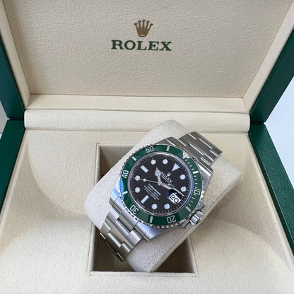 2025 Rolex Submariner 41mm Date Stainless Steel Black Dial Green Bezel (Starbucks/Kermit) Oyster Bracelet 126610LV