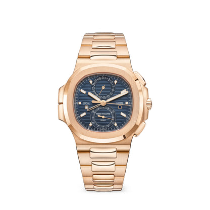 2025 Patek Philippe Nautilus 'Travel Time' Flyback Chronograph Rose Gold 41mm Blue Dial 5990/1R-001