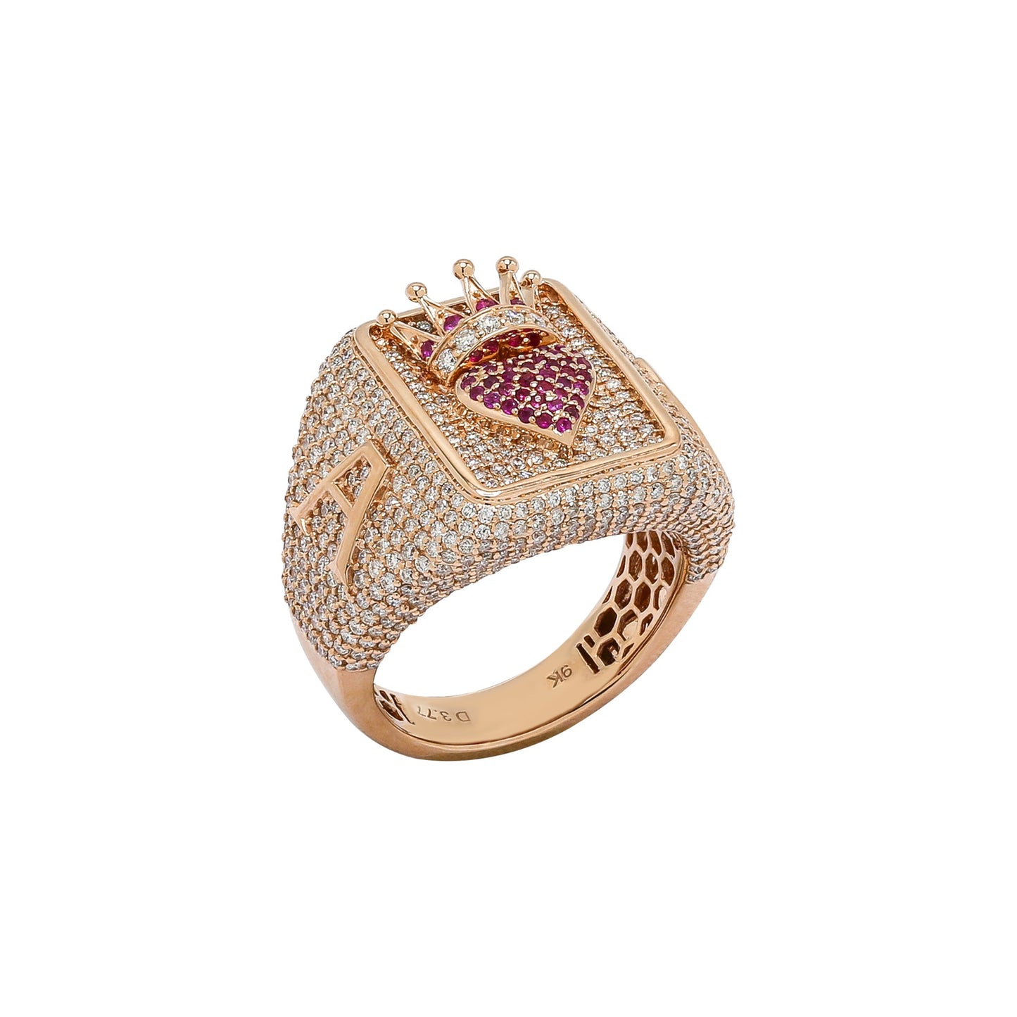 Heart Shape Ace Ruby and Diamond Ring