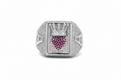 Heart Shape Ace Ruby and Diamond Ring