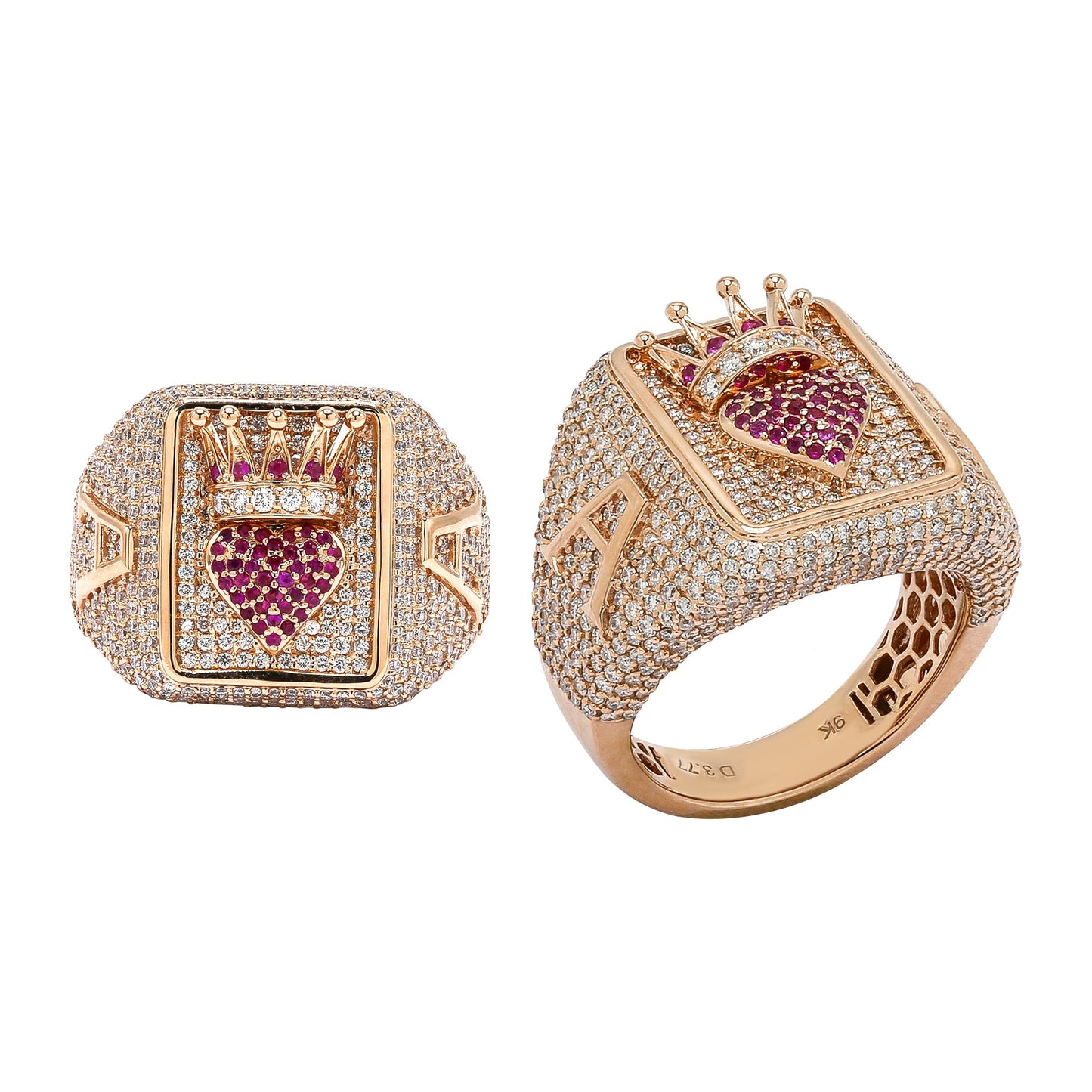 Heart Shape Ace Ruby and Diamond Ring