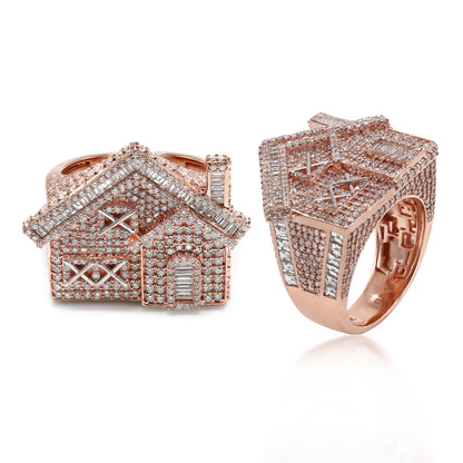 British Trap House Hip Hop Ring Baguette Diamond Signet Men's Ring Solid Gold 5.13 ctw