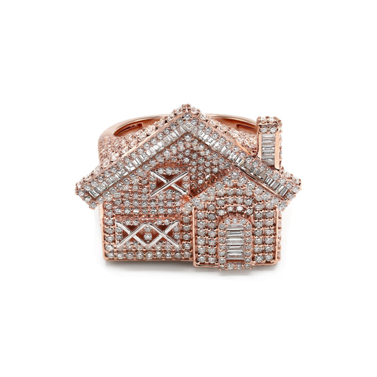 British Trap House Hip Hop Ring Baguette Diamond Signet Men's Ring Solid Gold 5.13 ctw