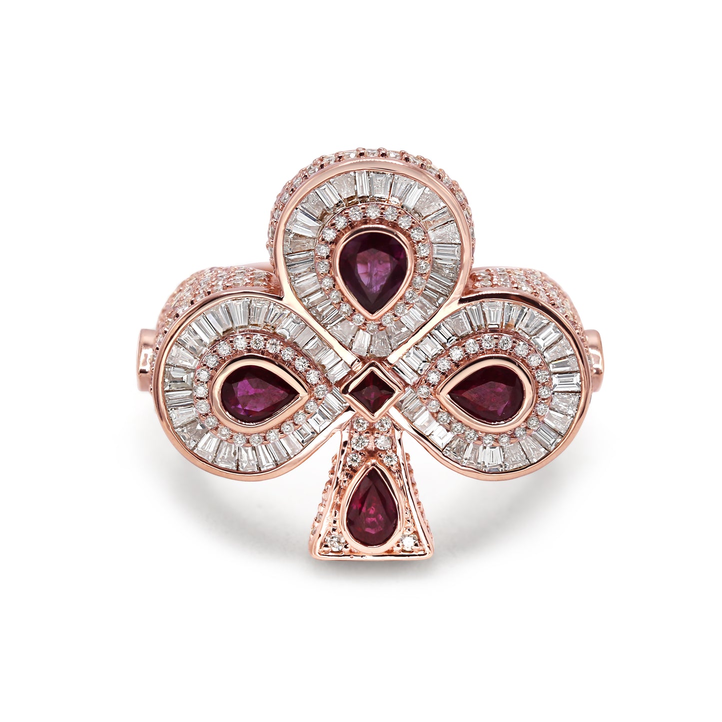 Club Hip Hop Ring Natural Diamond and Ruby in Men's Rings Collection