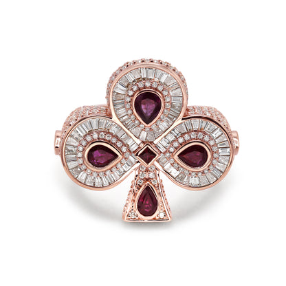 Club Hip Hop Ring Natural Diamond and Ruby in Men's Rings Collection