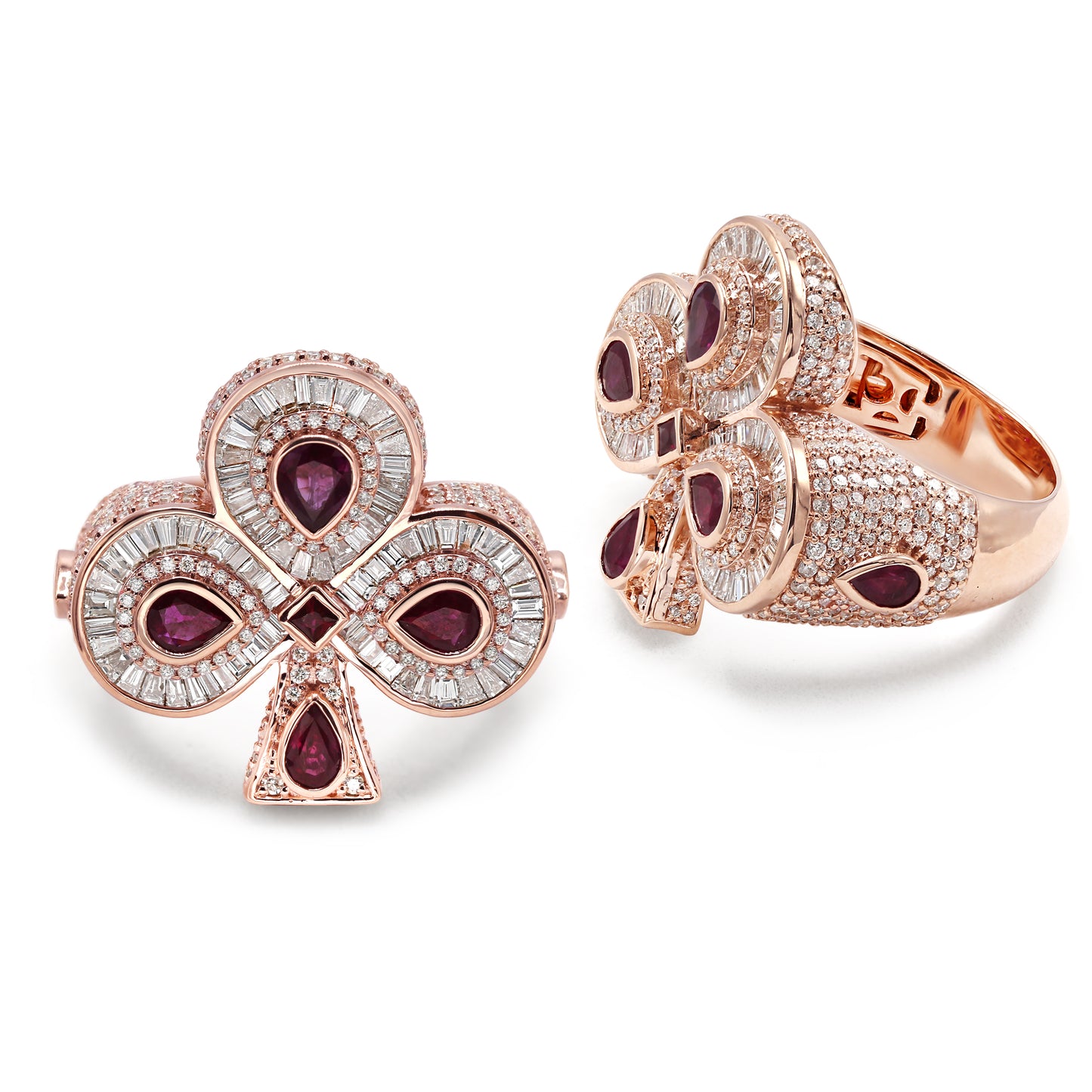 Club Hip Hop Ring Natural Diamond and Ruby in Men's Rings Collection