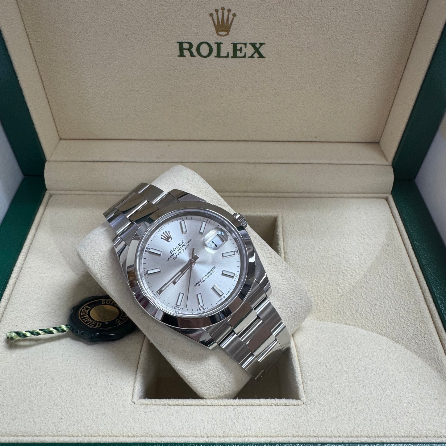 2023 Rolex Datejust 41 Stainless Steel Silver Dial Oyster Bracelet Smooth Bezel 126300