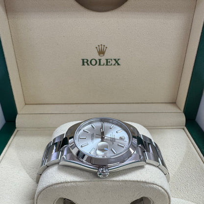 2023 Rolex Datejust 41 Stainless Steel Silver Dial Oyster Bracelet Smooth Bezel 126300