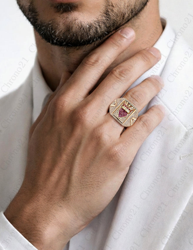 Heart Shape Ace Ruby and Diamond Ring