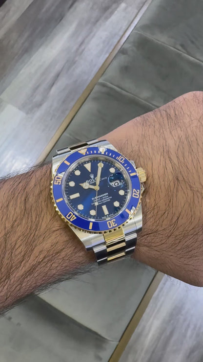 2025 Rolex Submariner 41mm Stainless Steel & 18K Yellow Gold Blue Dial Blue Bezel (Bluesy) Oyster Bracelet 126613LB