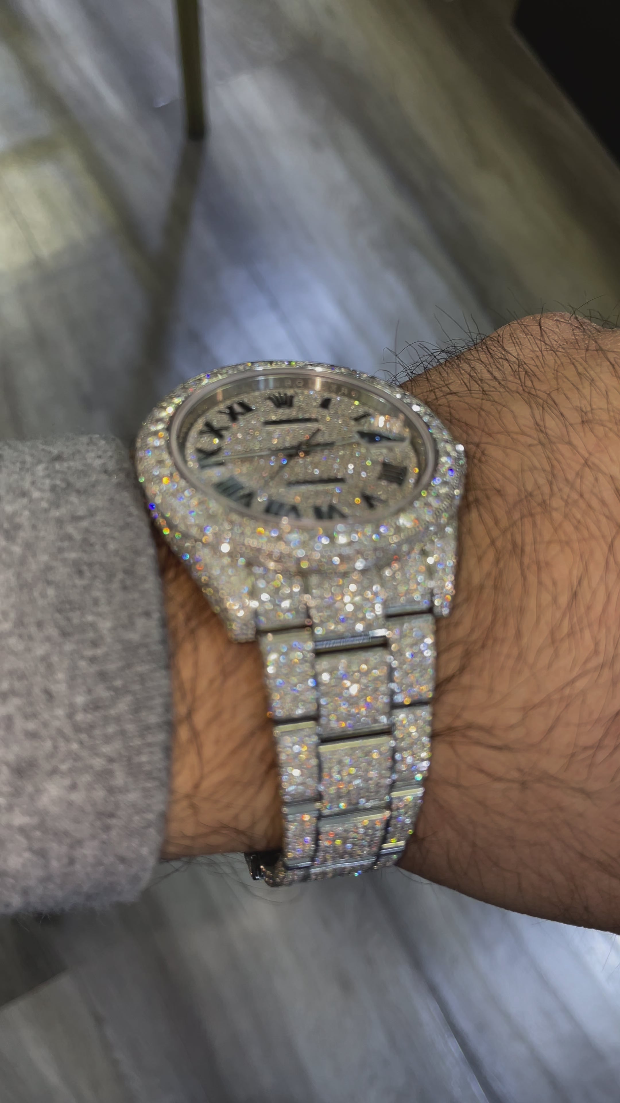 Rolex Datejust 41 IcedOut Custom Aftermarket Diamond-Set Stainless